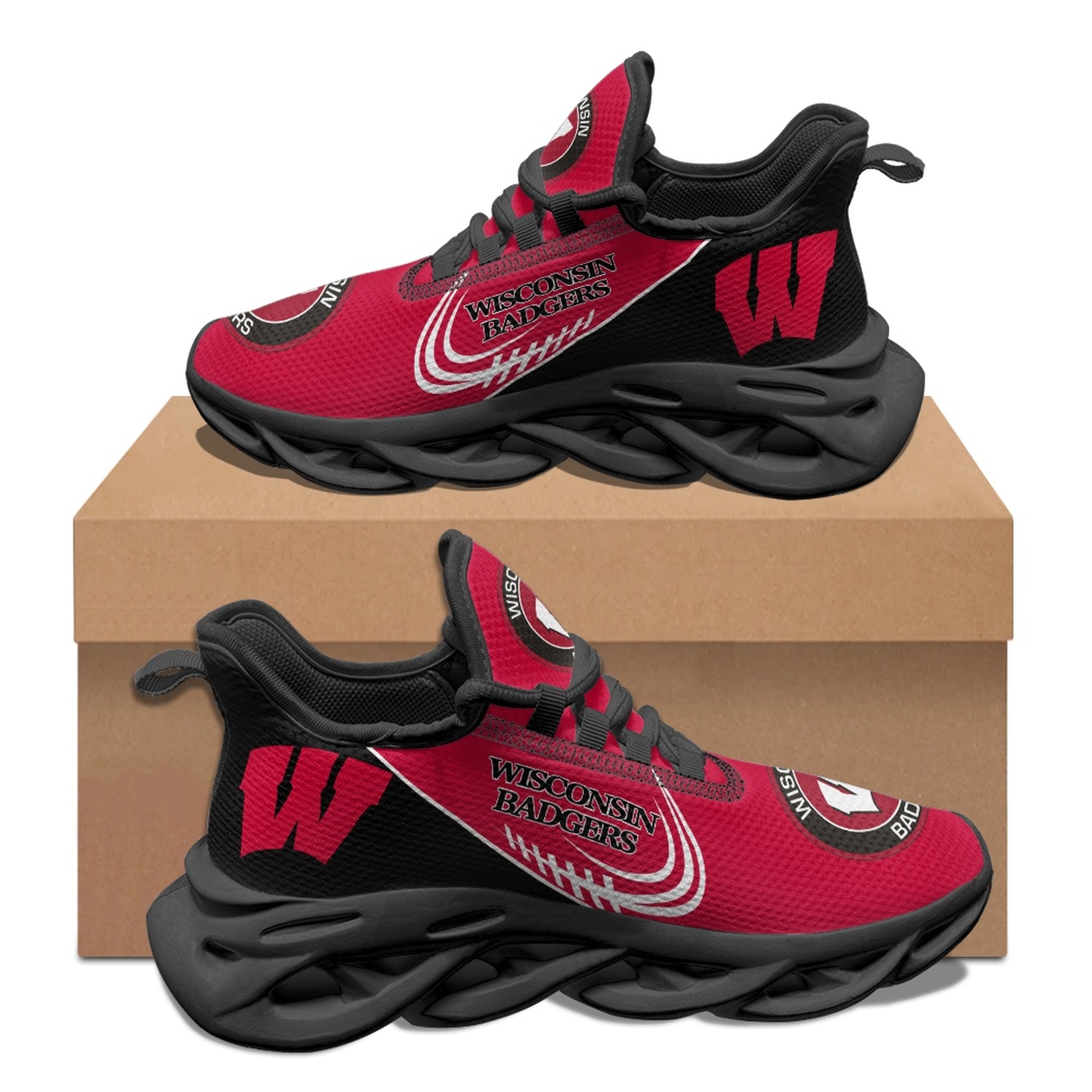 Men's Wisconsin Badgers Flex Control Sneakers 001